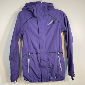 Burton Snowboarding Jacket Dry Ride Purple Hooded Coat Size Womens XS